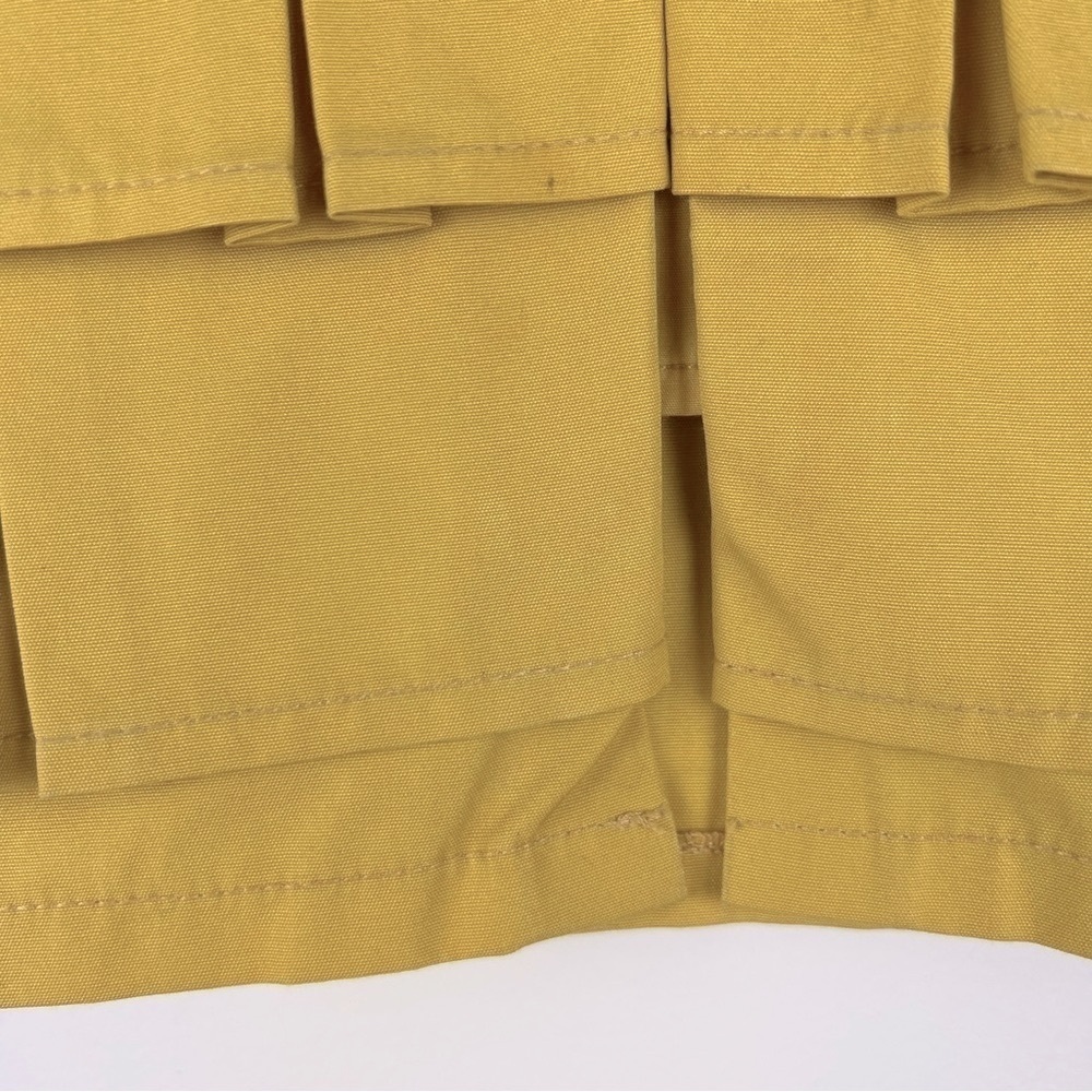 GREY | Office Siren Tiered Mini Square Pleats Pencil Skirt Mustard Gold | S - Picture 6 of 7